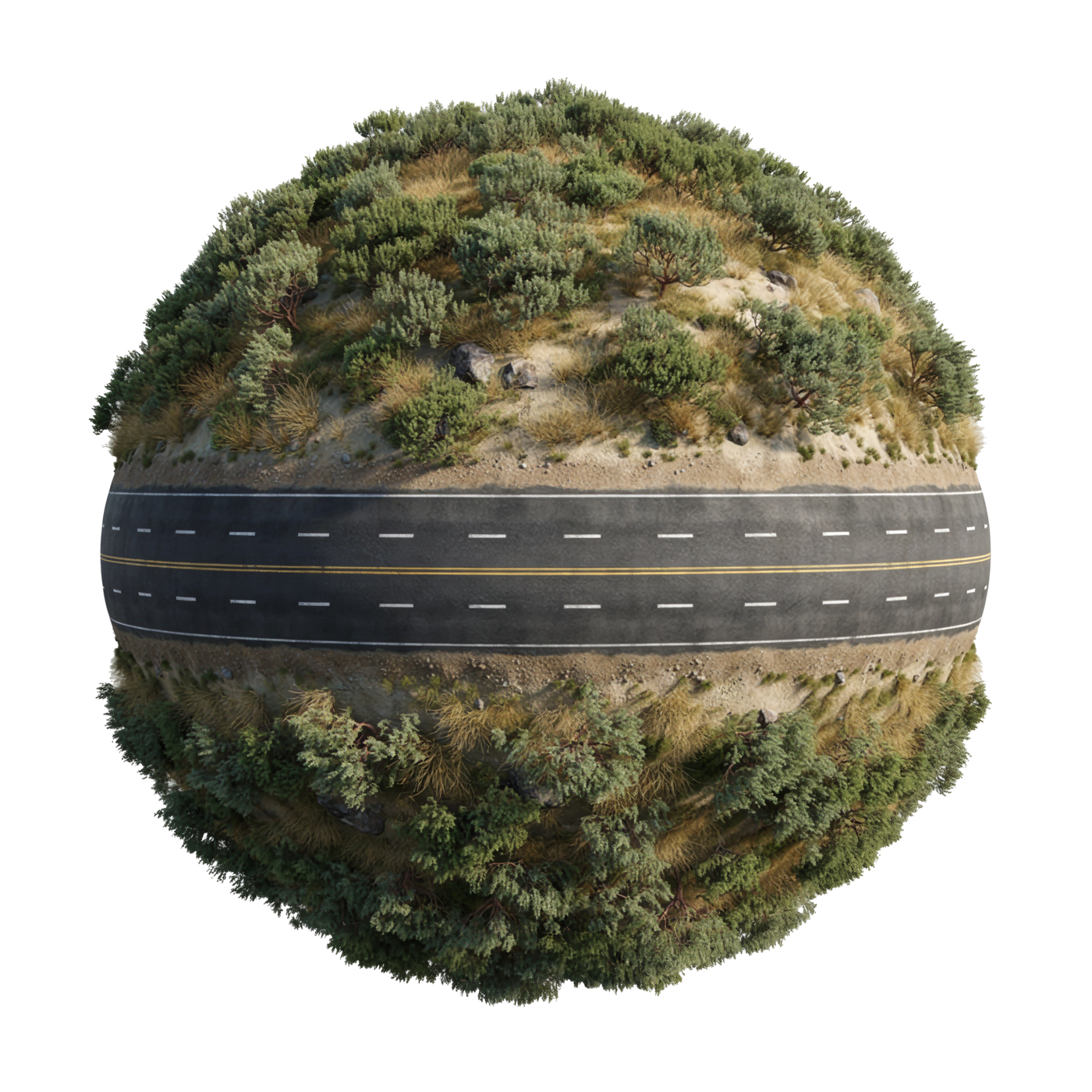 A tiny highway world ready to explore
